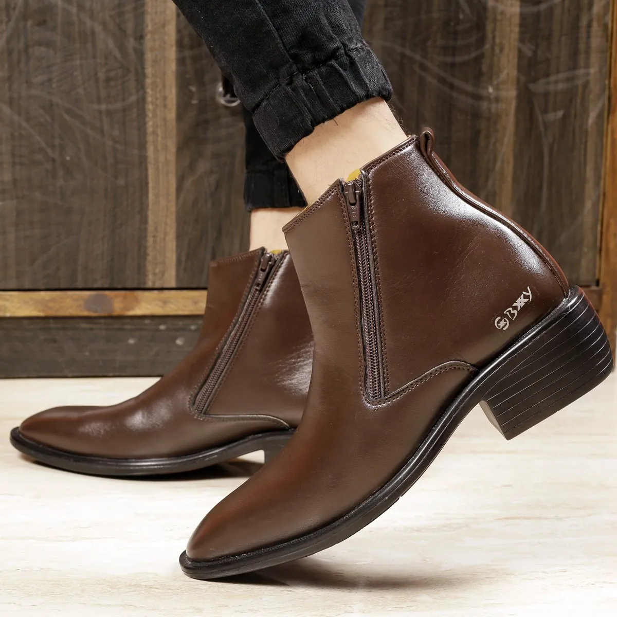 Men's Height Increasing Formal Wear Zipper Boots