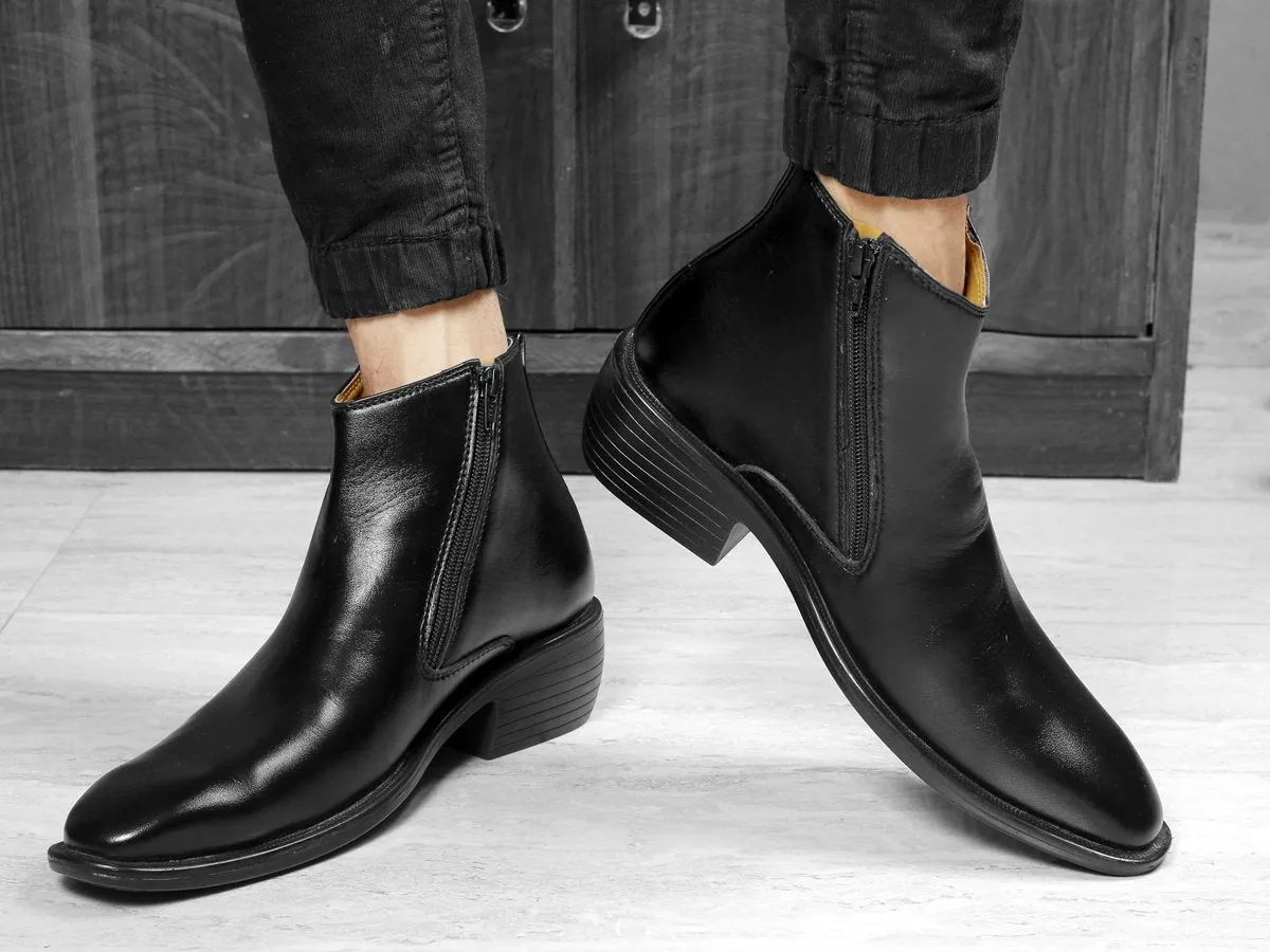 Men's Height Increasing Formal Wear Zipper Boots