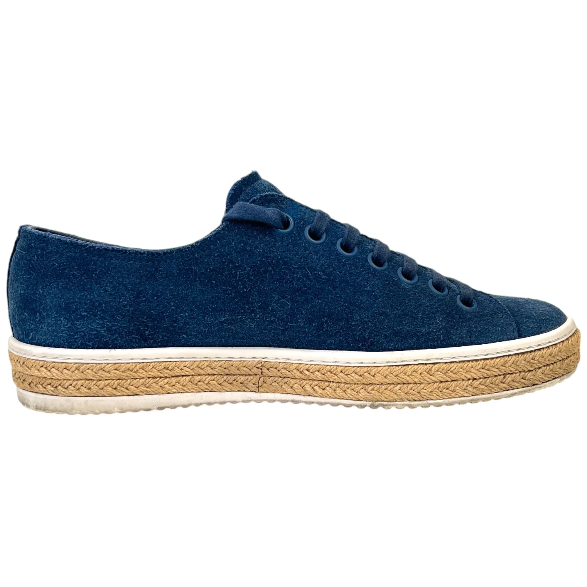 Men's Logo Suede Low Trainers Navy Size EU 41.5 / UK 7.5