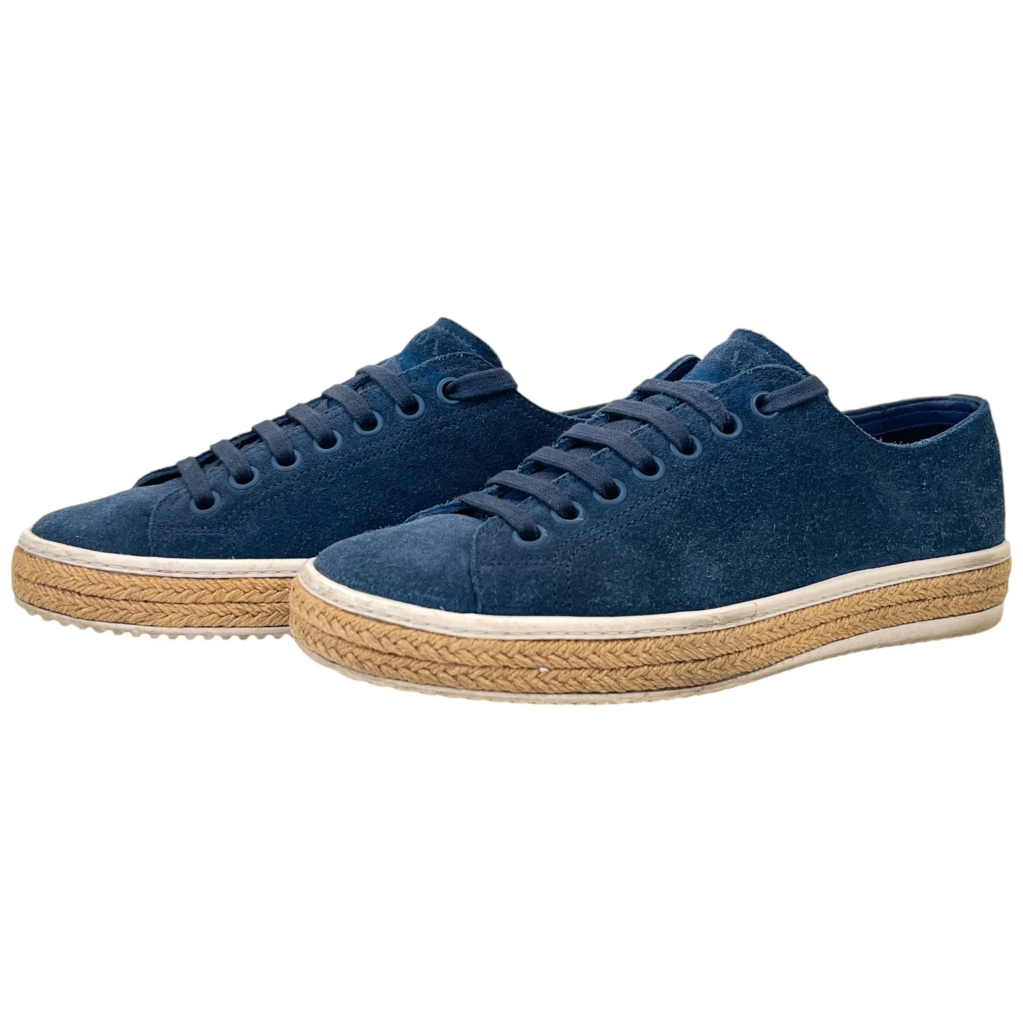 Men's Logo Suede Low Trainers Navy Size EU 41.5 / UK 7.5