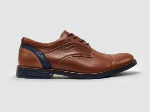 Men's Oxford Toe-Cap Leather Dress Shoes - Brown