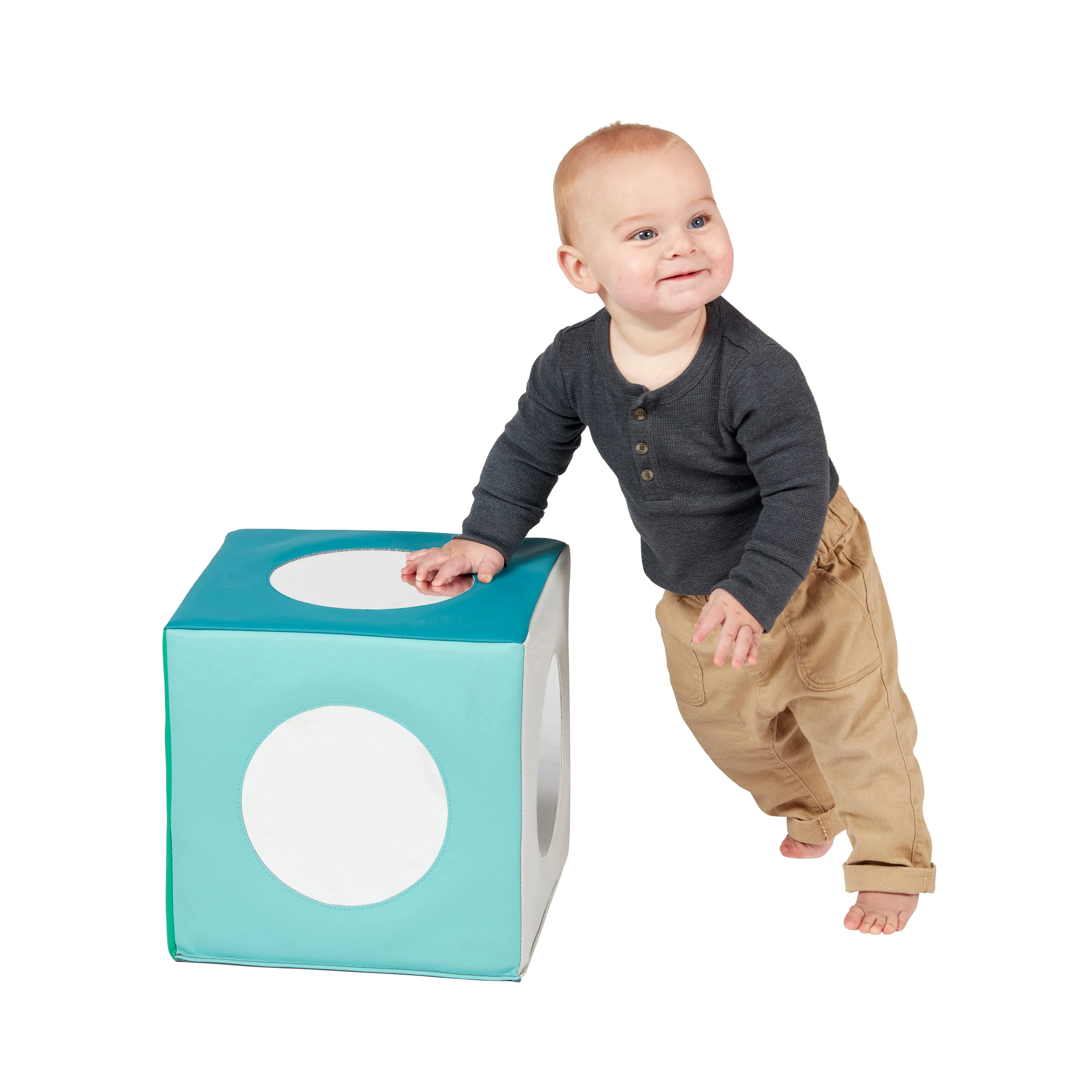 Mirror Cube, Soft Sensory Tummy Time Toy for Infants and Babies