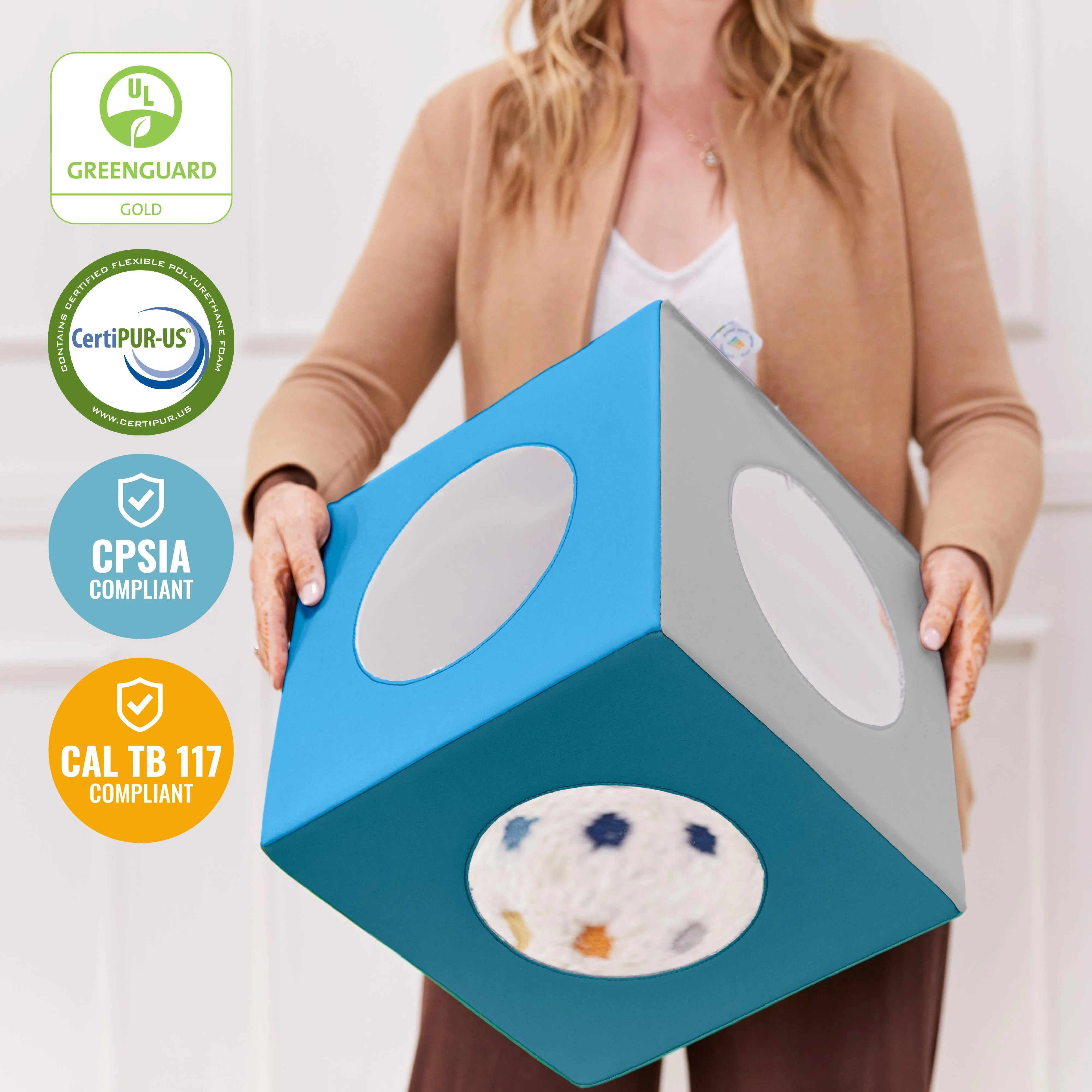 Mirror Cube, Soft Sensory Tummy Time Toy for Infants and Babies