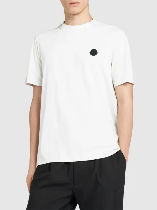 Moncler   Logo patch lightweight cotton t-shirt 