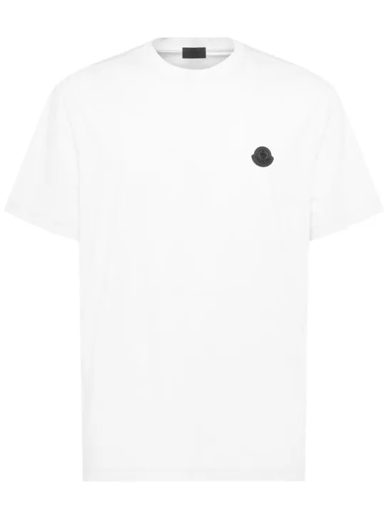 Moncler   Logo patch lightweight cotton t-shirt 