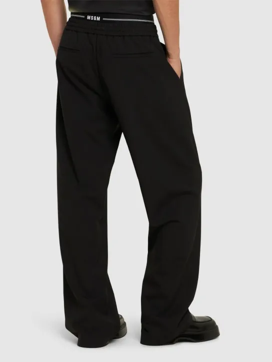 MSGM   Solid lightweight wool blend pants 