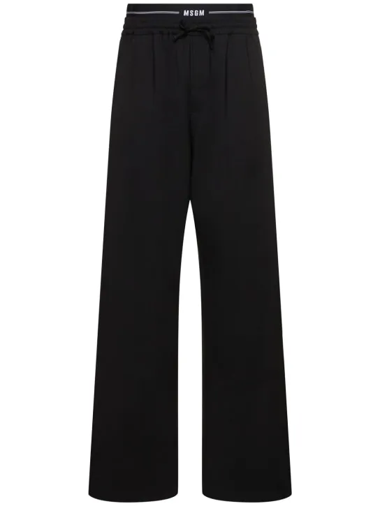 MSGM   Solid lightweight wool blend pants 