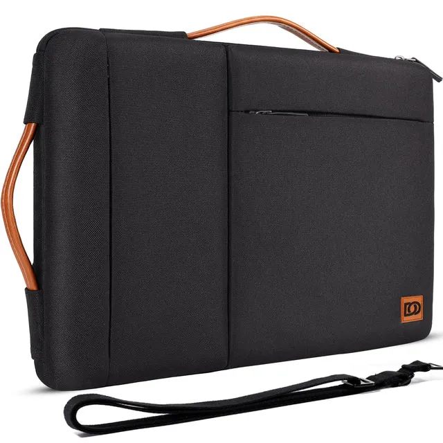 Multi-use Strap Laptop Sleeve Bag With Handle For 10" 13" 14" 15.6" 17" Inch Notebook Shockproof Computer Bag Black