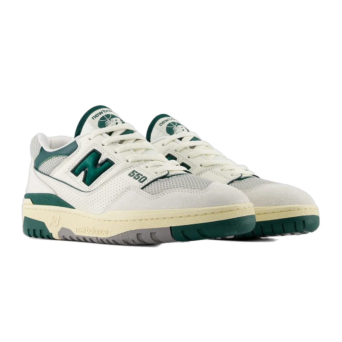 New Balance Men's 550 Shoes - Sea Salt / Marsh Green