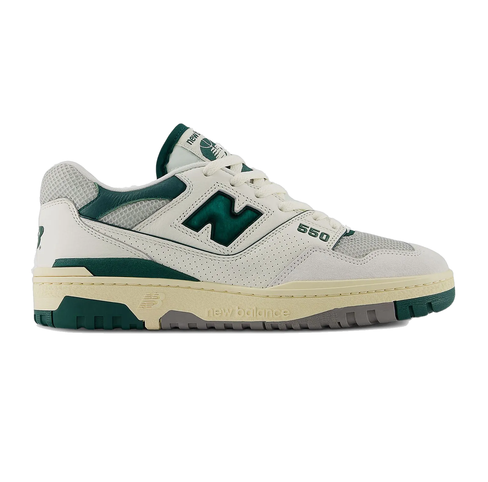 New Balance Men's 550 Shoes - Sea Salt / Marsh Green