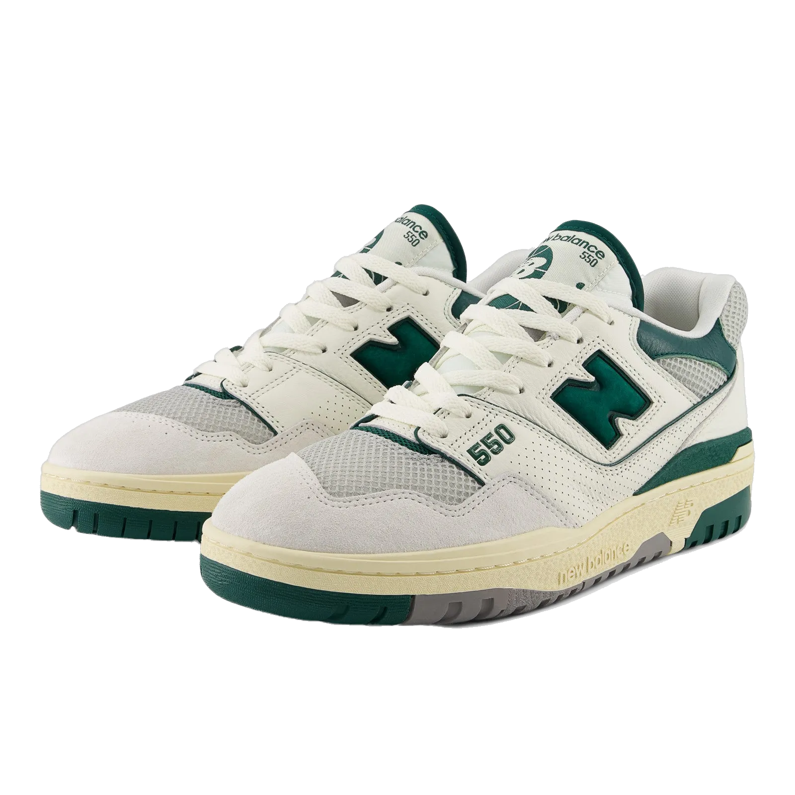 New Balance Men's 550 Shoes - Sea Salt / Marsh Green