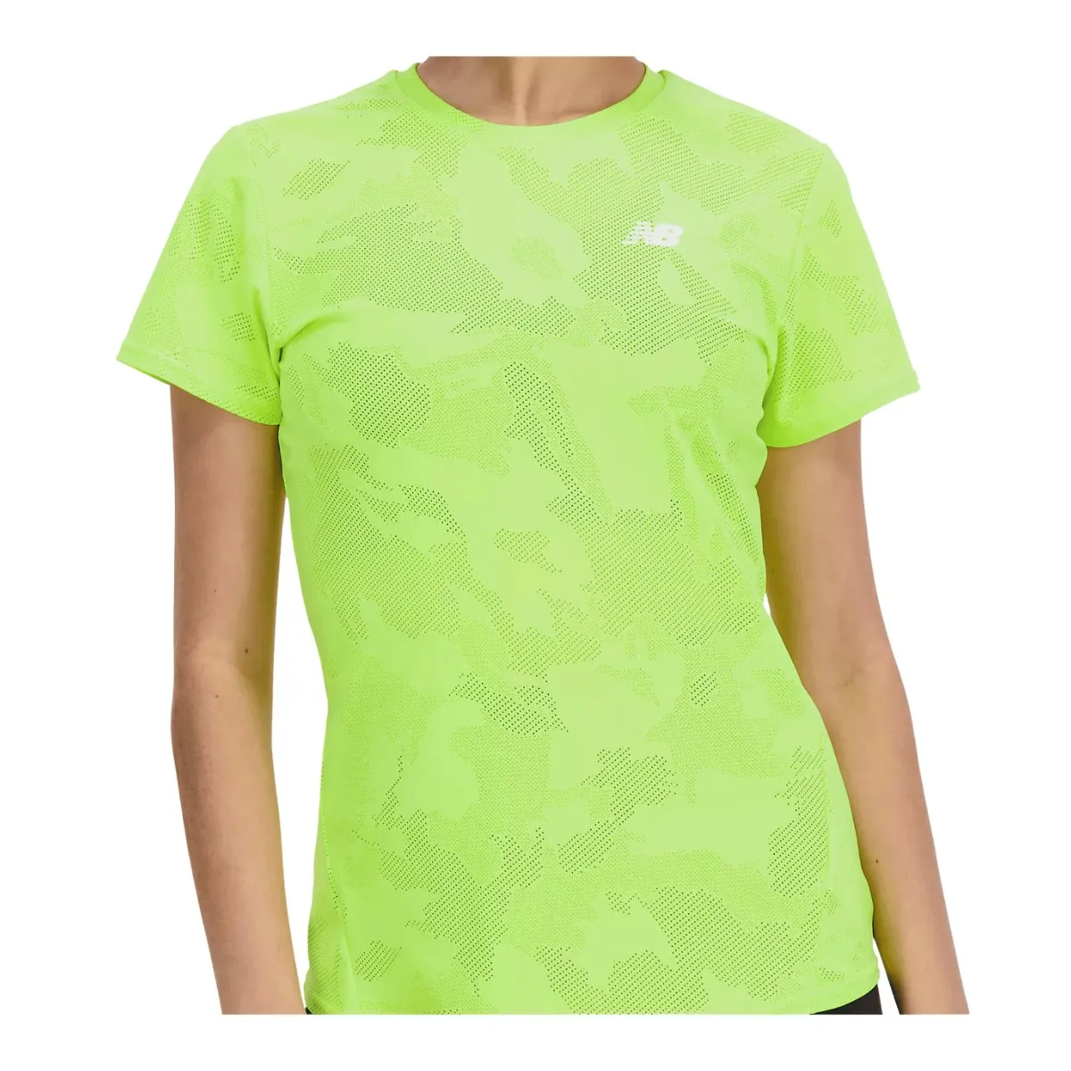 New Balance Q Speed Jacquard Short Sleeve Lime Green Women's Shirt