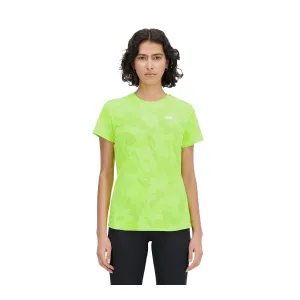 New Balance Q Speed Jacquard Short Sleeve Lime Green Women's Shirt