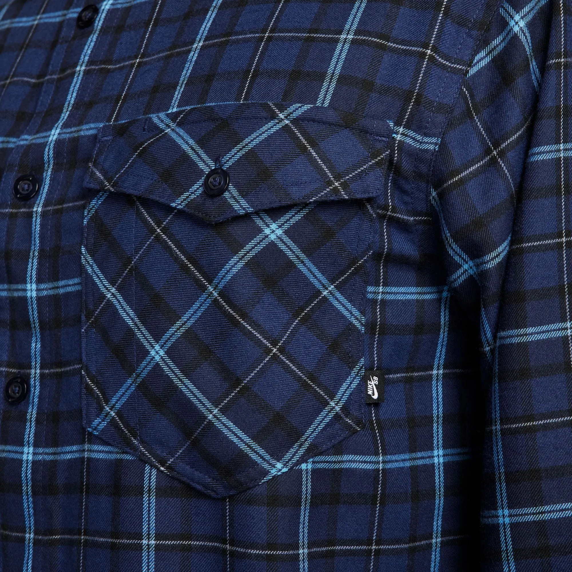 Nike SB Flannel Button-Up Shirt (Blue)