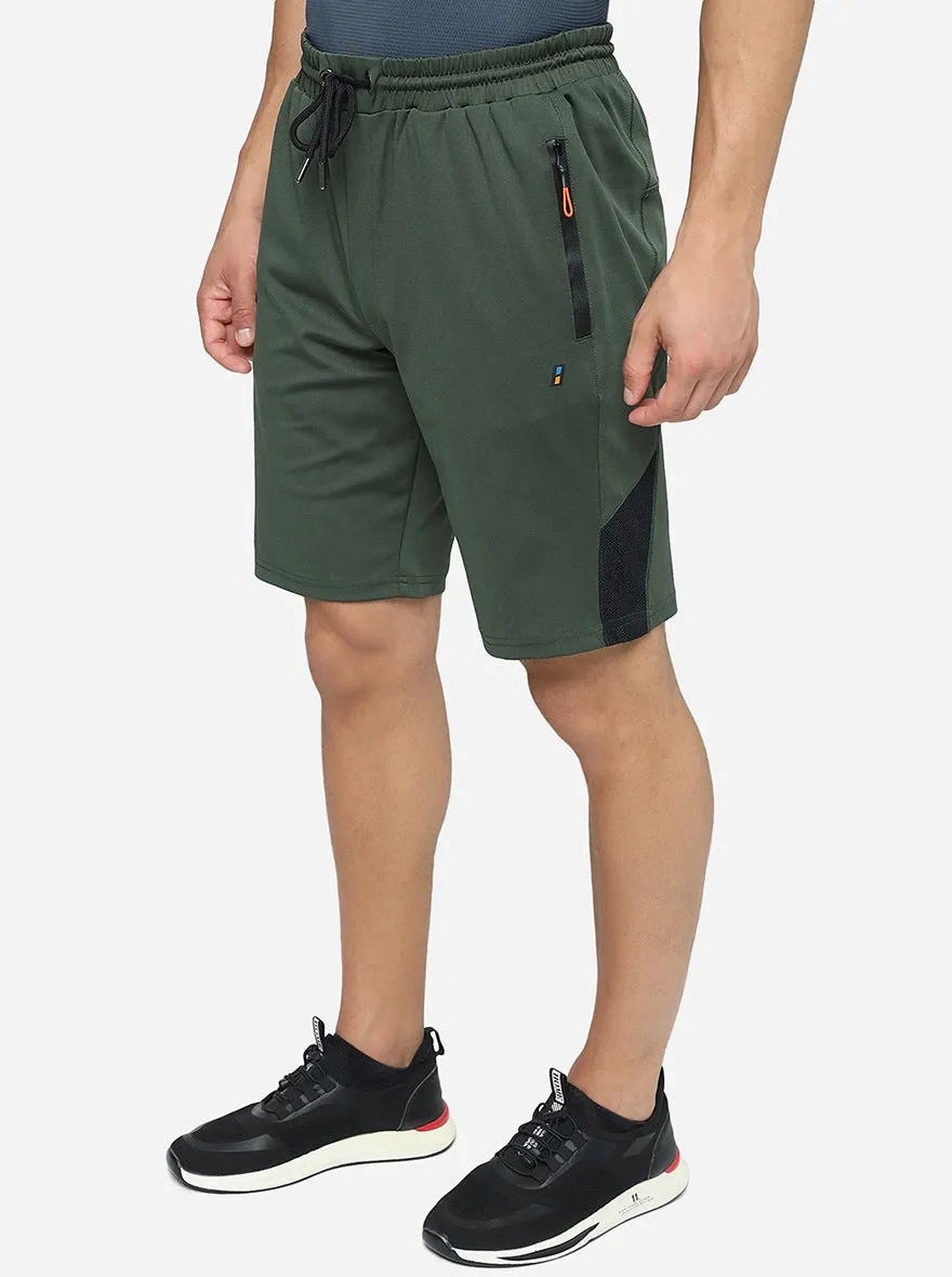 Olive Solid Slim Fit Shorts | Jade Play