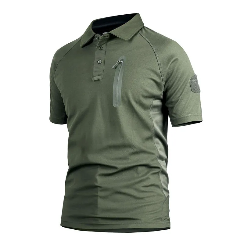 OUTDOOR TACTICAL CAMOUFLAGE QUICK DRYING SLIM FIT POLO SHIRT