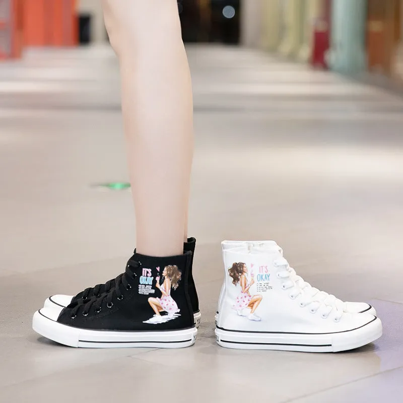 Owlkay Elegant Cartoon High Top Shoes