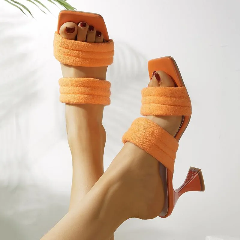 Plush Square Toe Sandals