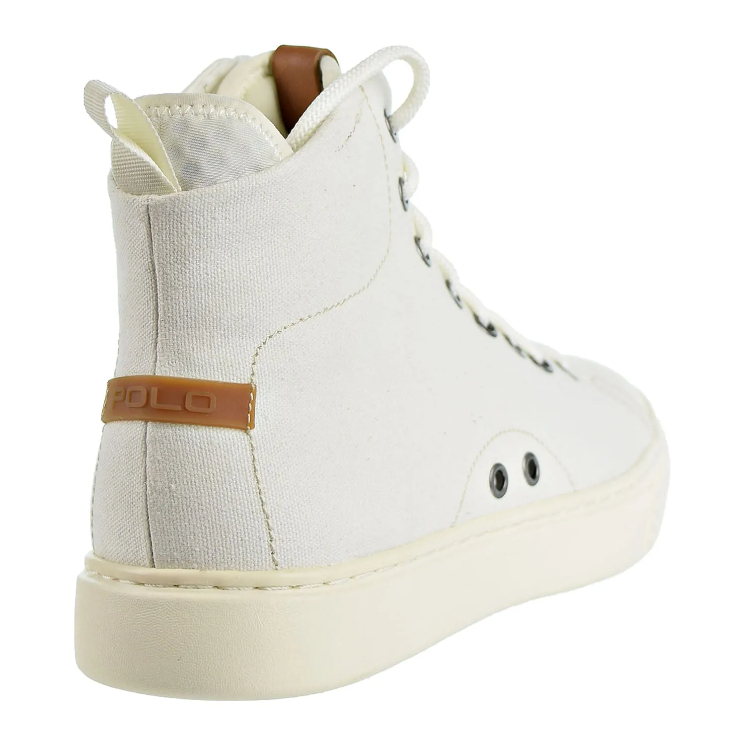 Polo Ralph Lauren Dleaney Canvas High Top Men's Shoes Egret