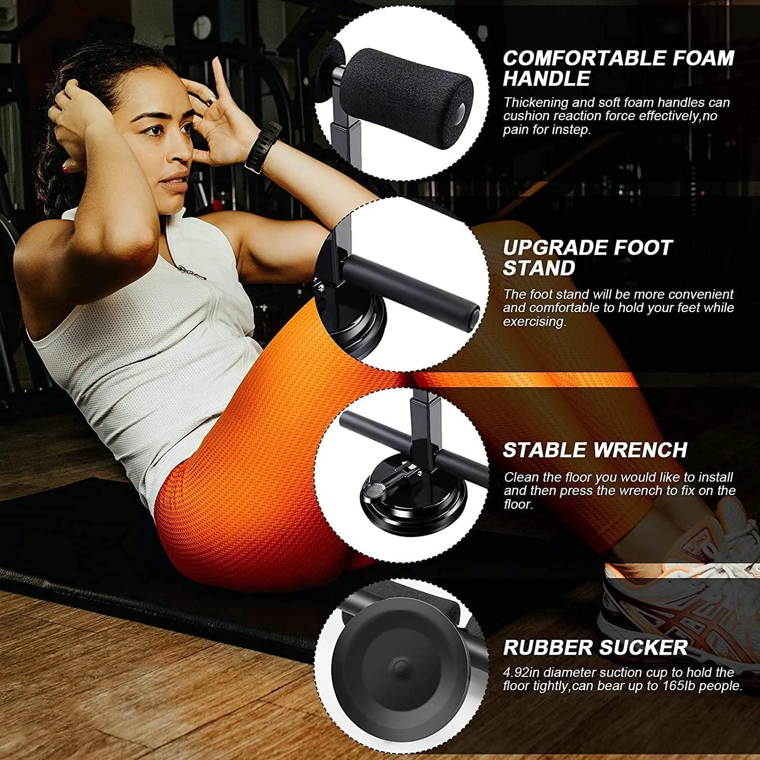 Portable Situps And Pushups | Assistant Exercise Equipment For Home Gym Workout | Abdominal Exerciser | Abs Workout Equipment | Abdominal Curl Exercise With Suction Cup | Sit-up Pushup Stand