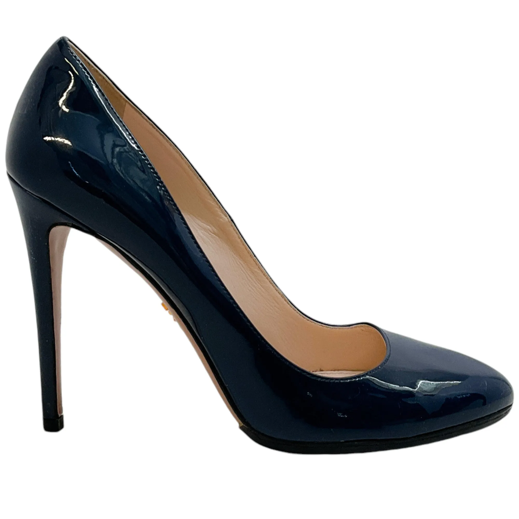 Prada Navy Blue Patent Leather Pumps