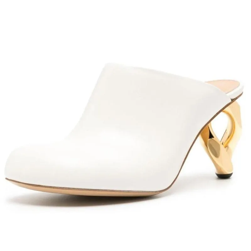 Pre Order:  Round Toe Irregular Heel Mule Shoes