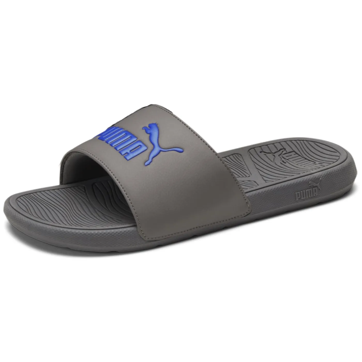 PUMA Men's Cool Cat 2.0 Slide Sandal, Charcoal Gray-Royal Sapphire