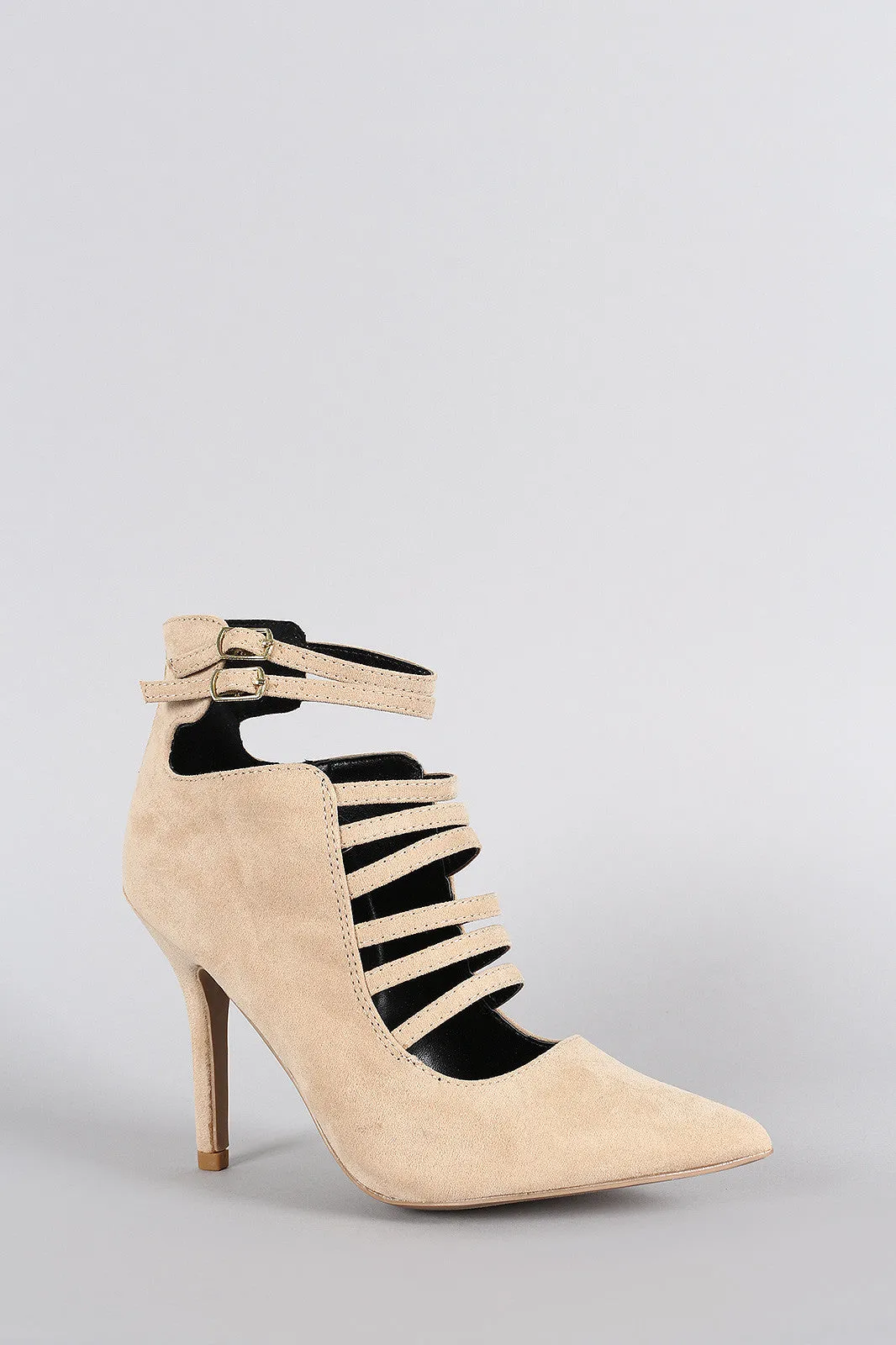 Qupid Caged Pointy Toe Pump