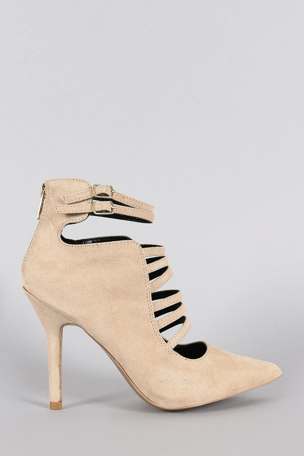 Qupid Caged Pointy Toe Pump