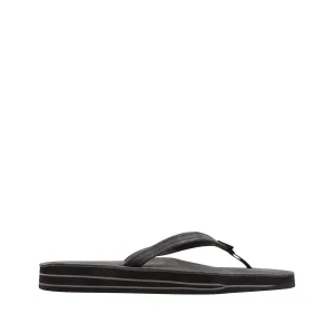 Rainbow Sandals Women’s Double Layer Premier Leather Narrow Strap w/Arch, Premier Black