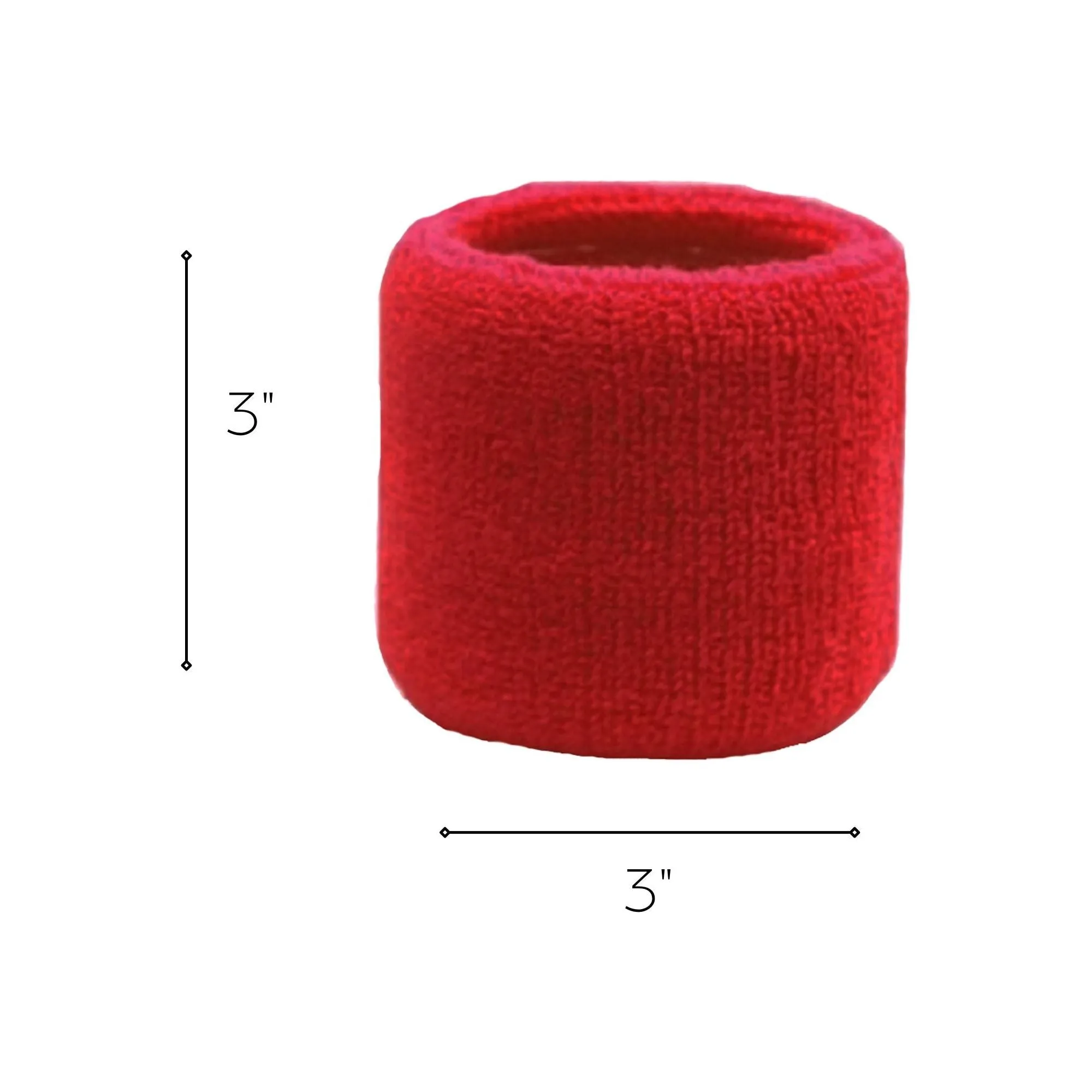 Red Wrist Sweatbands - 6 Pack