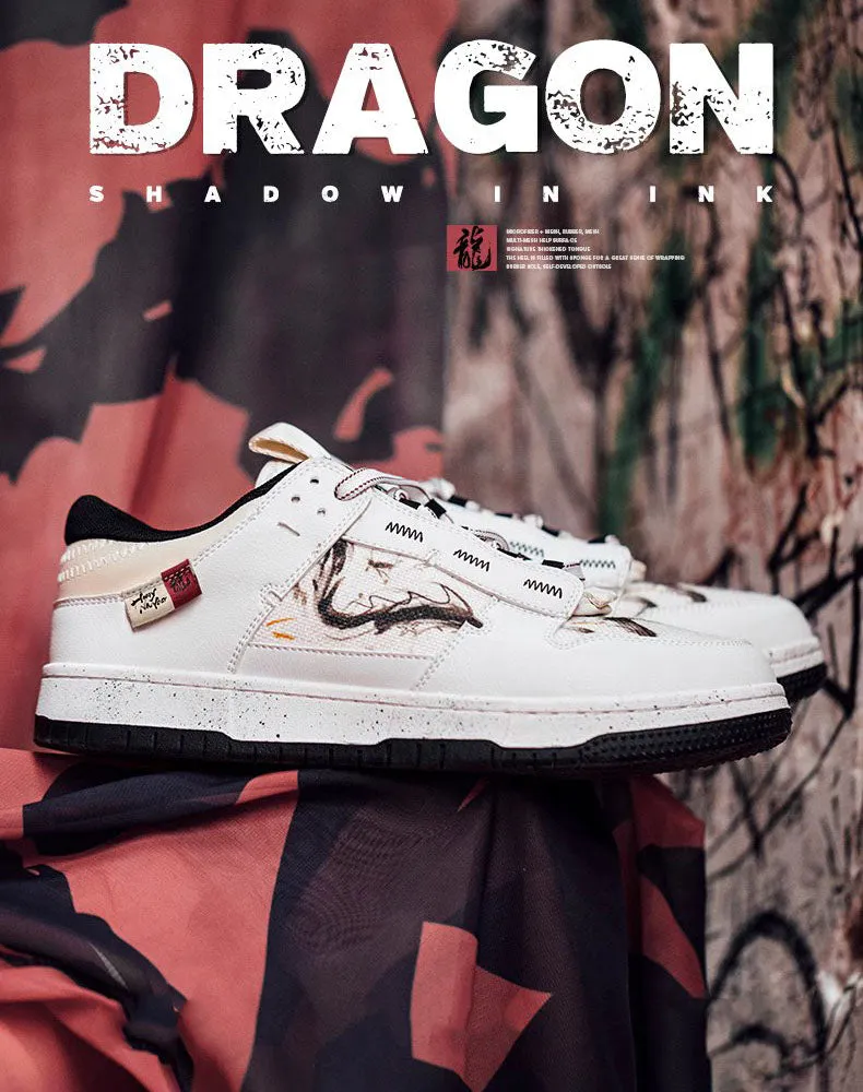 Retro Dragon Shadow Design Sports And Leisure Men's Casual Shoes