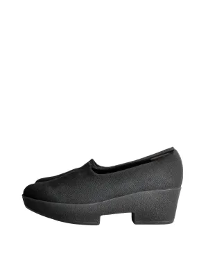 Robert Clergerie Vintage 'Vigny' Black Stretch Platform Shoes