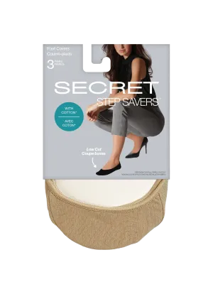 SECRET STEP SAVERS® Low Cut Cotton Footcover - 3 Pairs