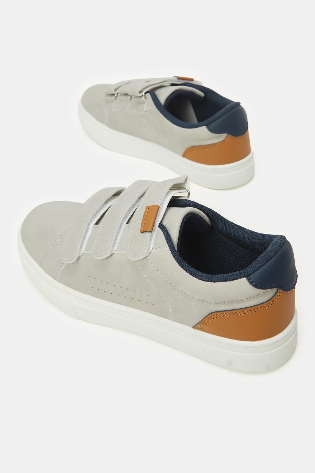 Senior Boys Grey Colour Block Sneakers