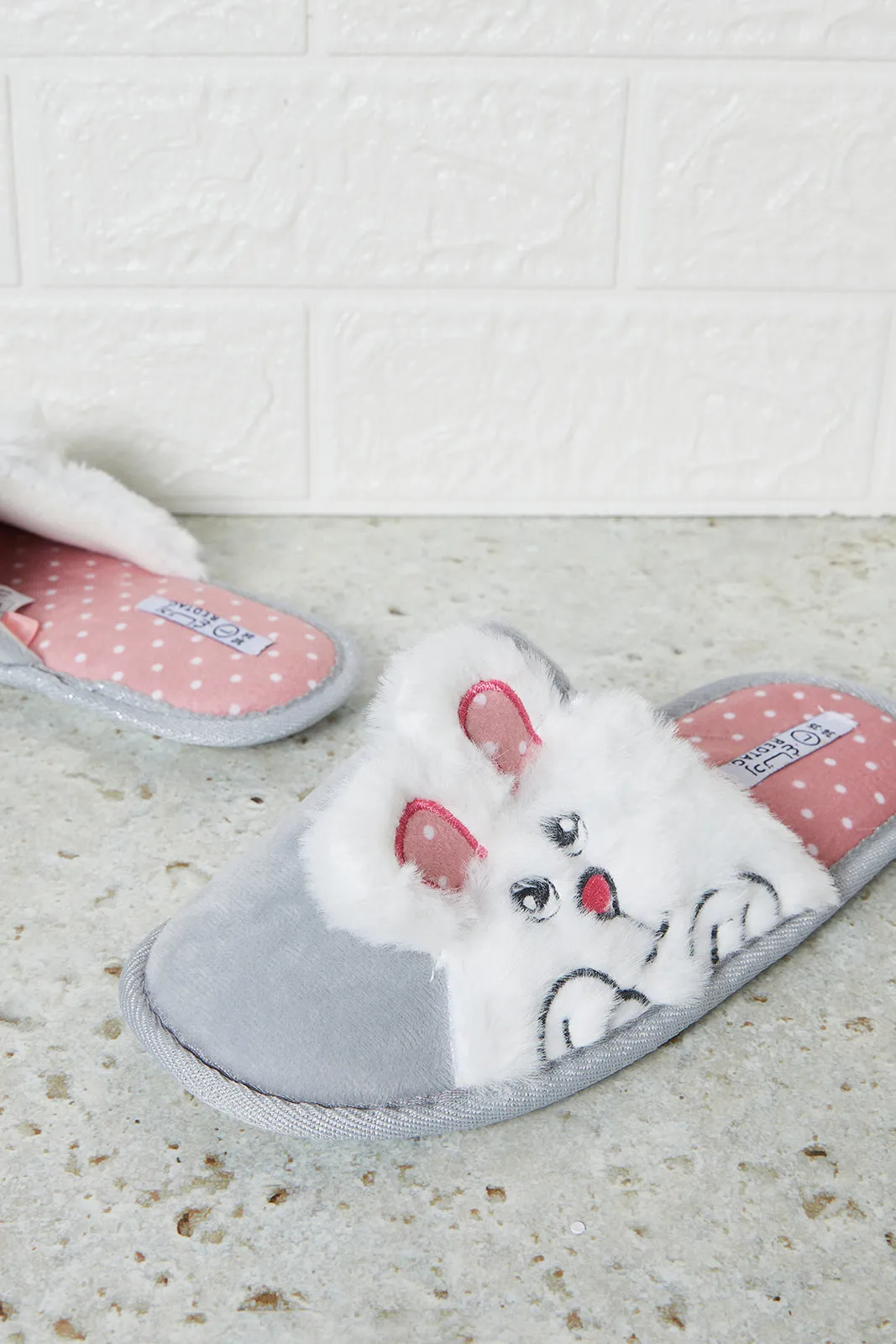 Senior Girls Grey Bunny Slipper