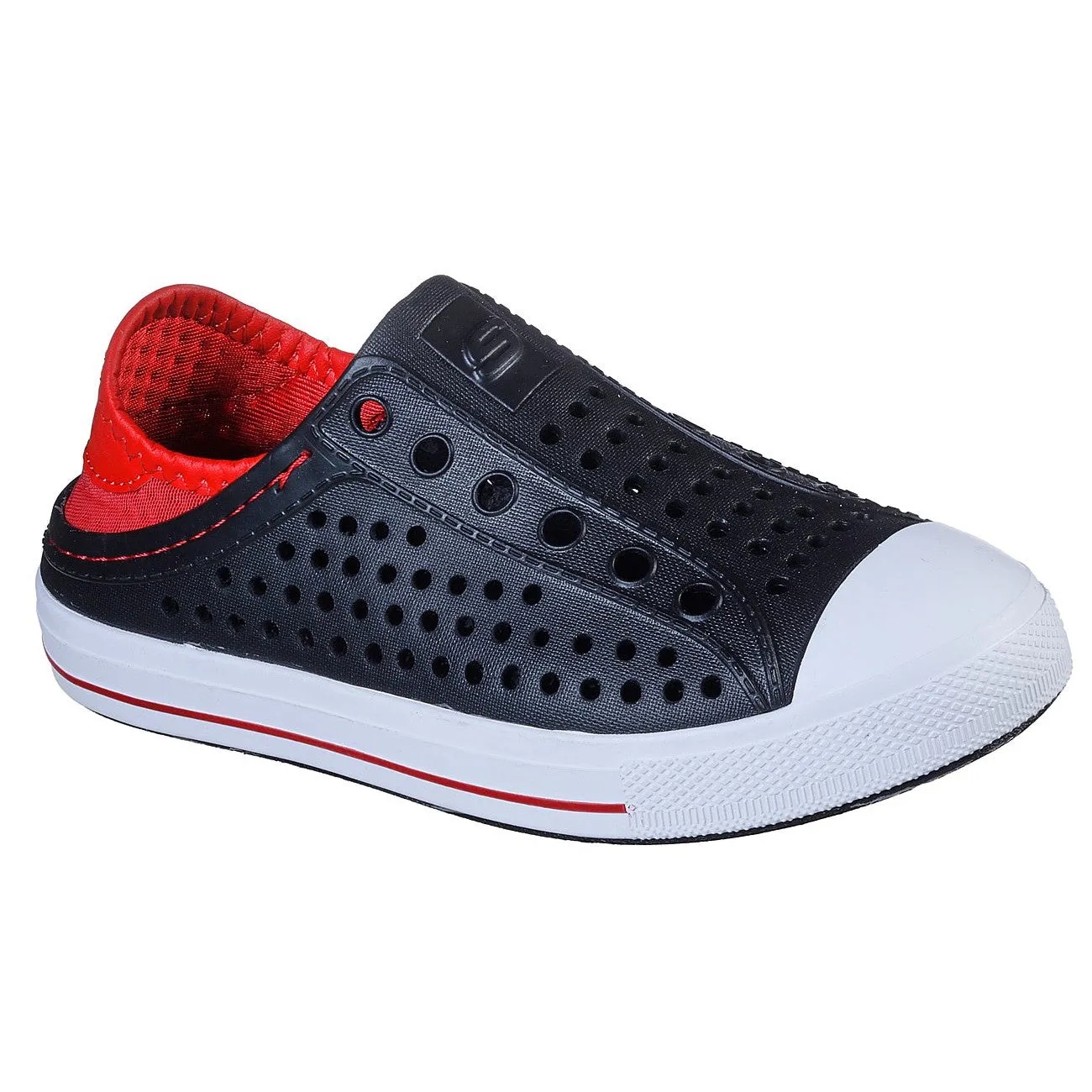 Skechers 91995L Guzman Stepz Boys Black and Red Slip On Shoes