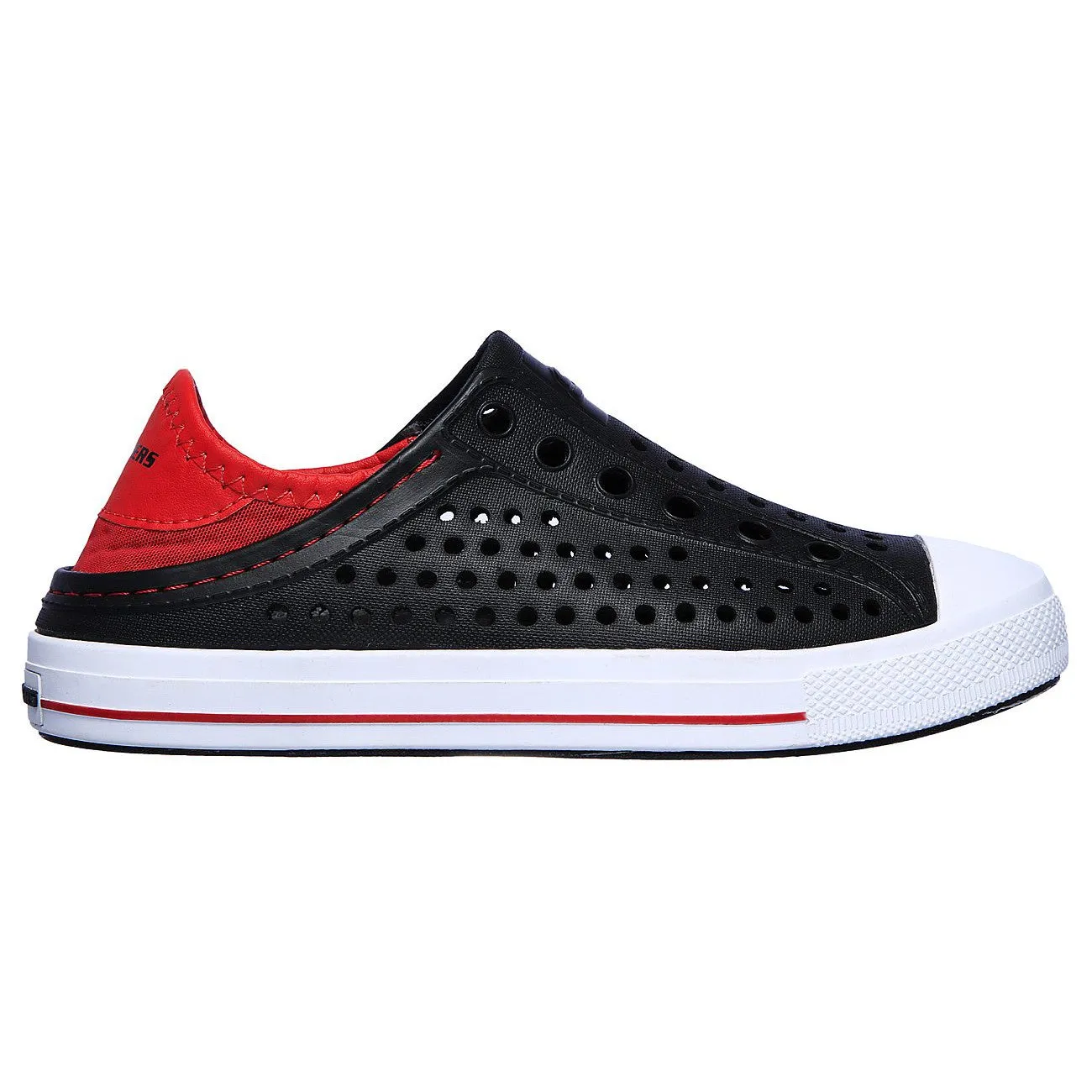 Skechers 91995L Guzman Stepz Boys Black and Red Slip On Shoes