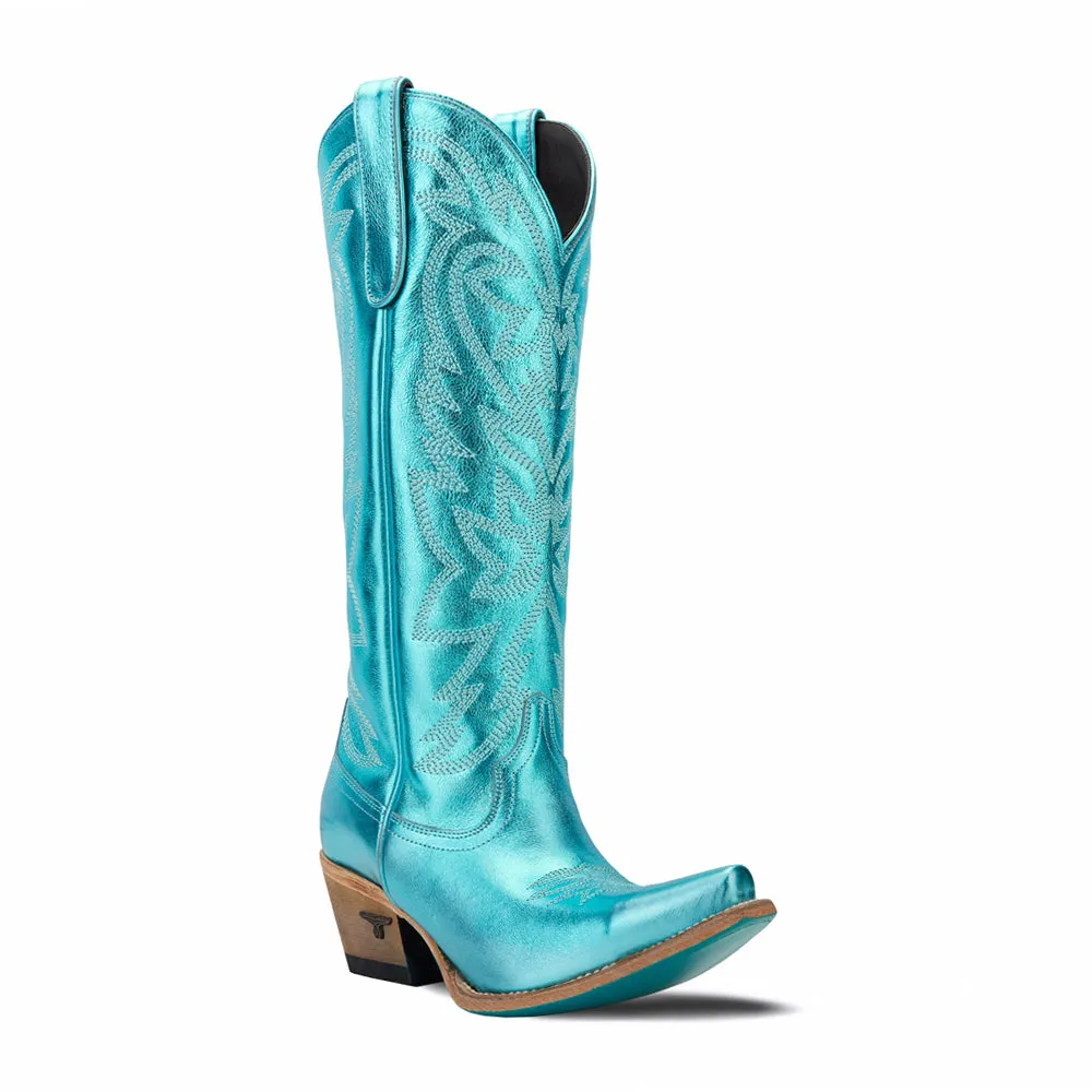 Smokeshow Embroidered Metallic Snip Toe Zippered Cowboy Boots