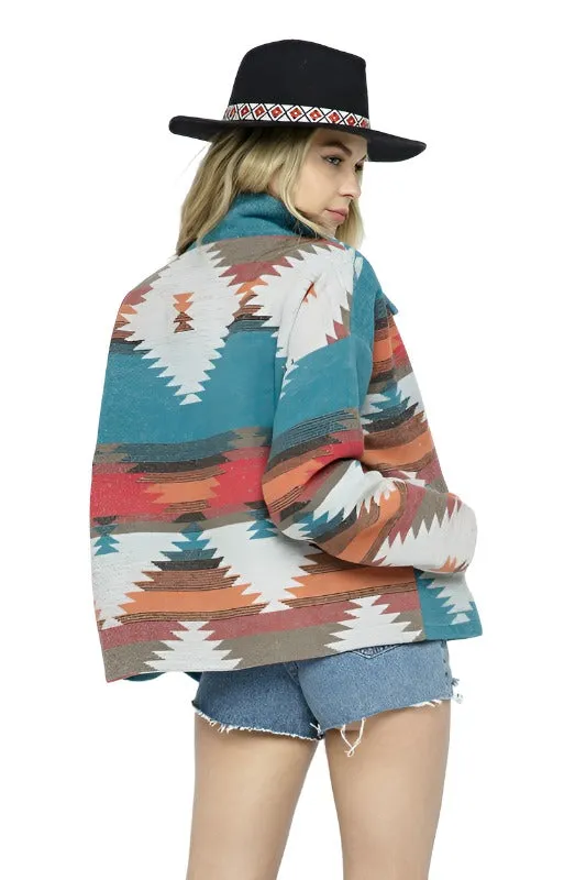 Soft Comfy Lightweight Aztec Pattern Jacket