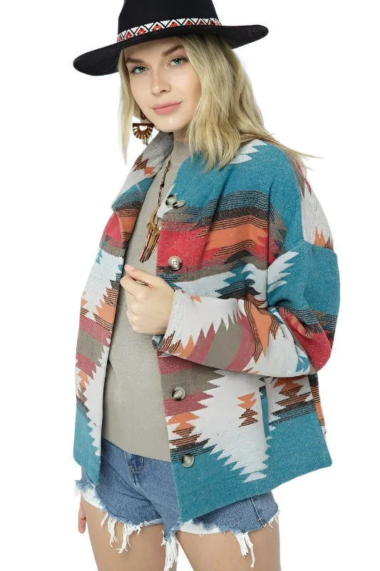 Soft Comfy Lightweight Aztec Pattern Jacket