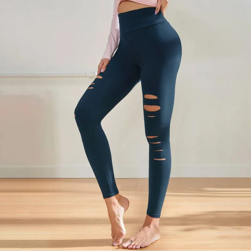 Sports Outdoor Distressed Elasticity Yoga Fitness Sports Leggings