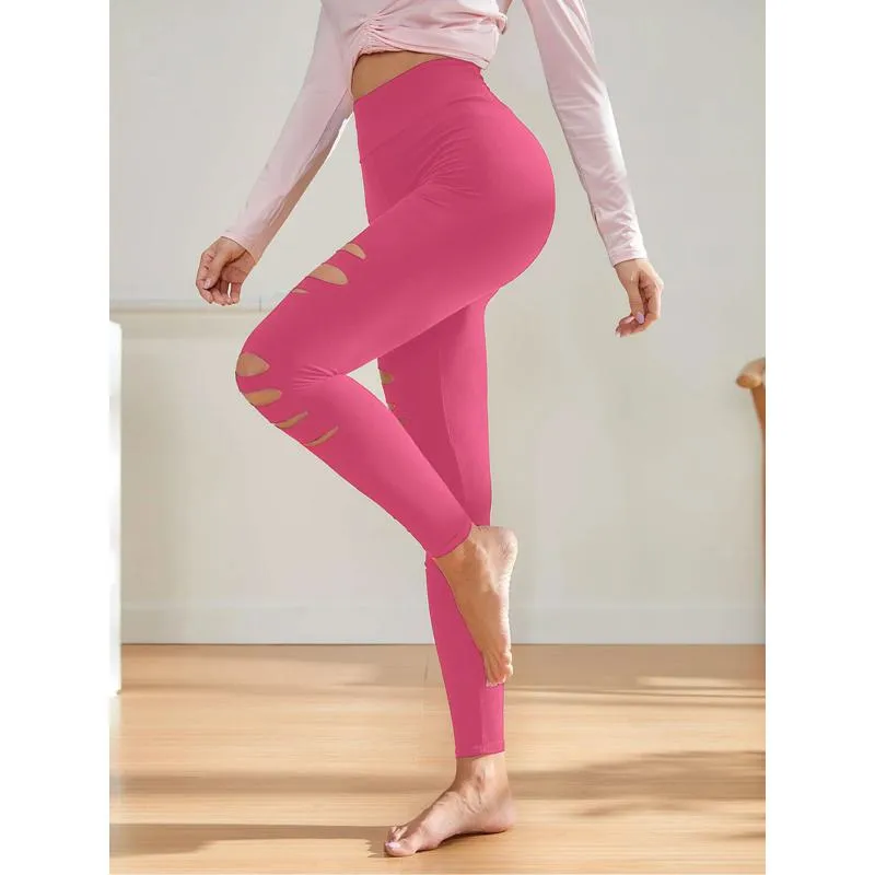 Sports Outdoor Distressed Elasticity Yoga Fitness Sports Leggings