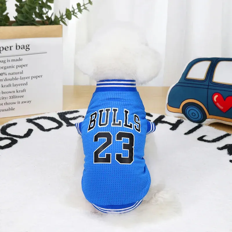 Spring/Summer Pet Dog Vest T-Shirt | Basketball Mesh Cloth | Small to Large Size Pets | S-2XL