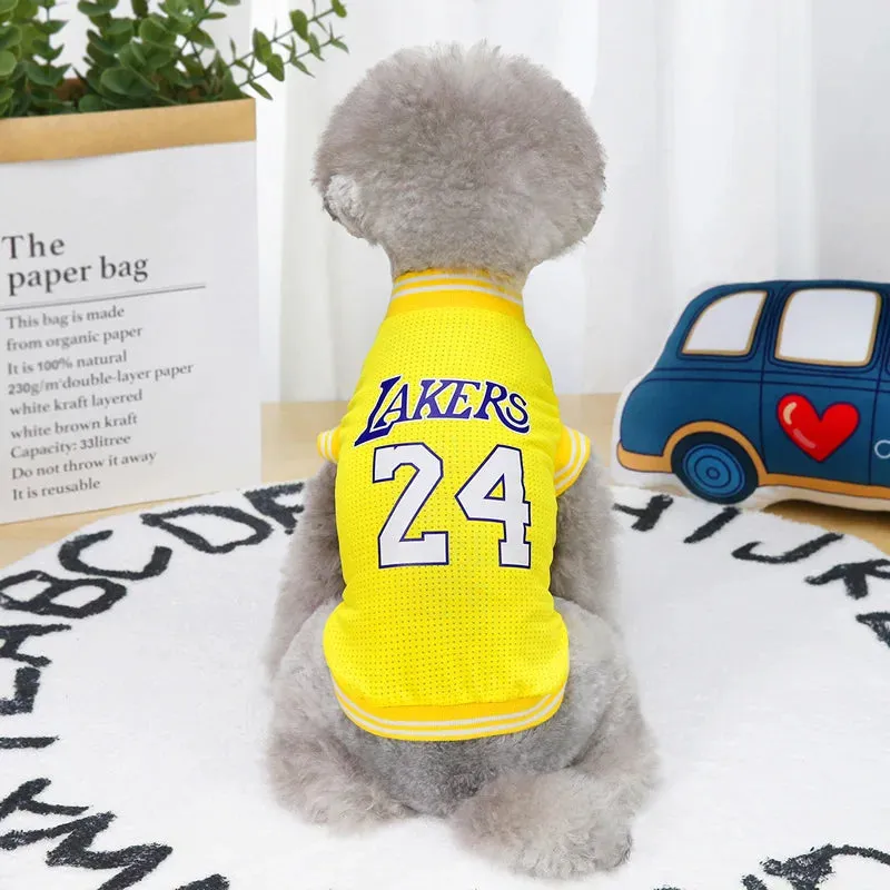 Spring/Summer Pet Dog Vest T-Shirt | Basketball Mesh Cloth | Small to Large Size Pets | S-2XL