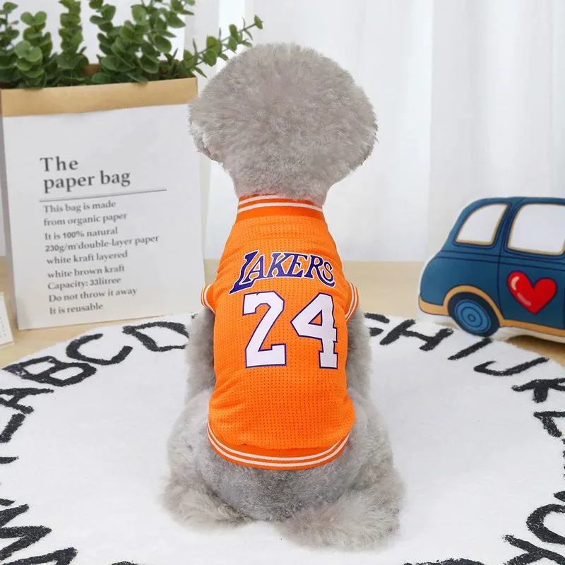 Spring/Summer Pet Dog Vest T-Shirt | Basketball Mesh Cloth | Small to Large Size Pets | S-2XL