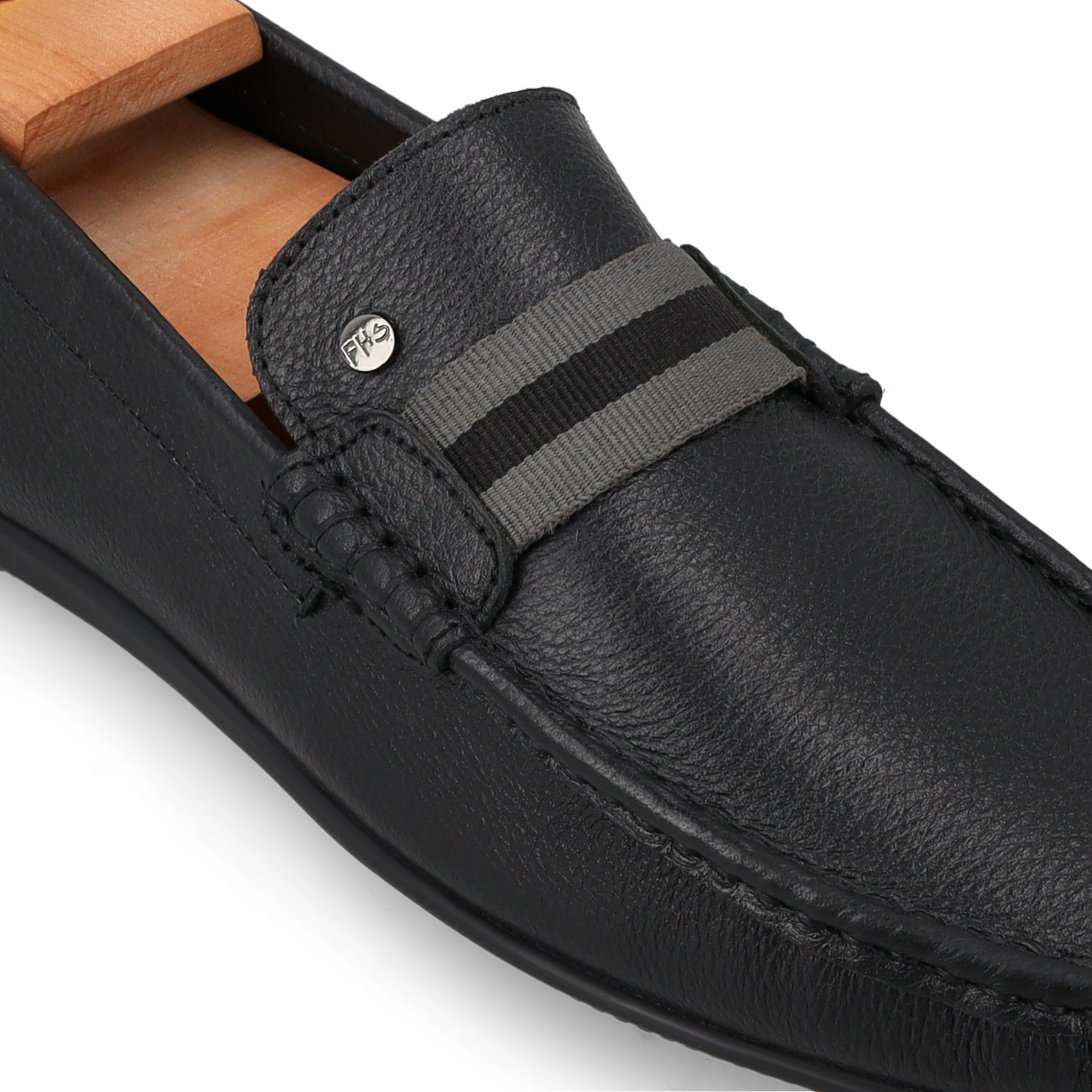 Strapped Black Moccasins