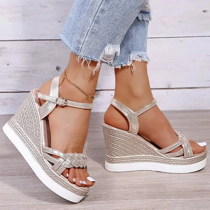 Summer Peep Toe Wedge Shoes