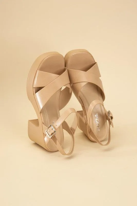 Tara Crisscross Sandal with Heel