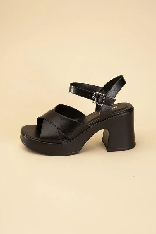 Tara Crisscross Sandal with Heel